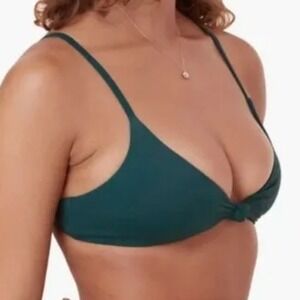 Andie Santorini Bikini Top Cascade Green Size L NWT